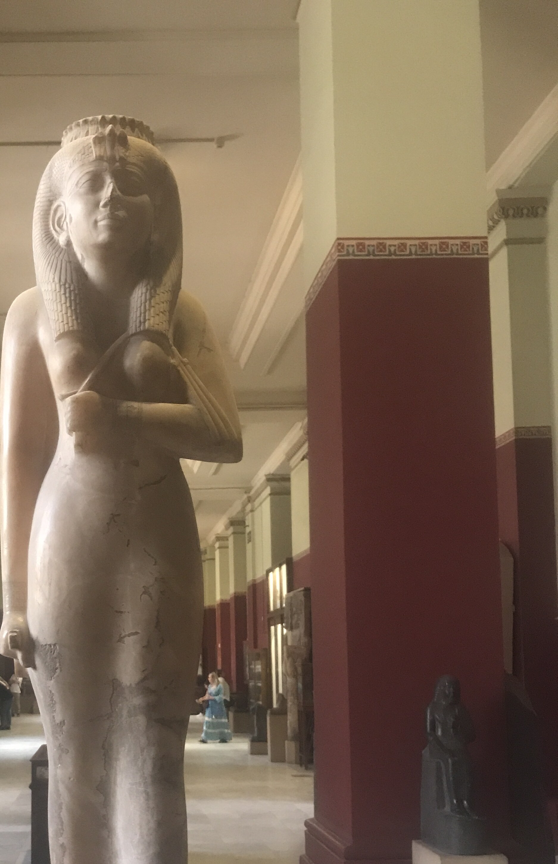 Alabaster statue of Amenirdis I, the first Kushite God's Wife of Amun, on display at the Egyptian Museum in Cairo