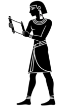 Illustration of a scribe reading a scroll